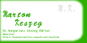 marton keszeg business card